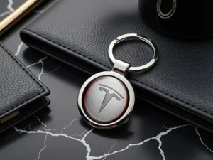 Tesla Porte-clés Personnalisé Photo Style Bombé